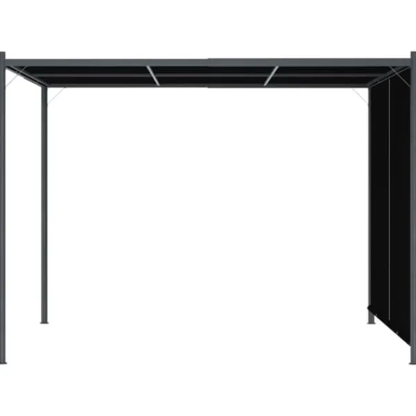 Pergola med infällbart tak 3x3 m - Justerbar skugga och skydd | Färg: Antracit | Storlek: 3x3 m