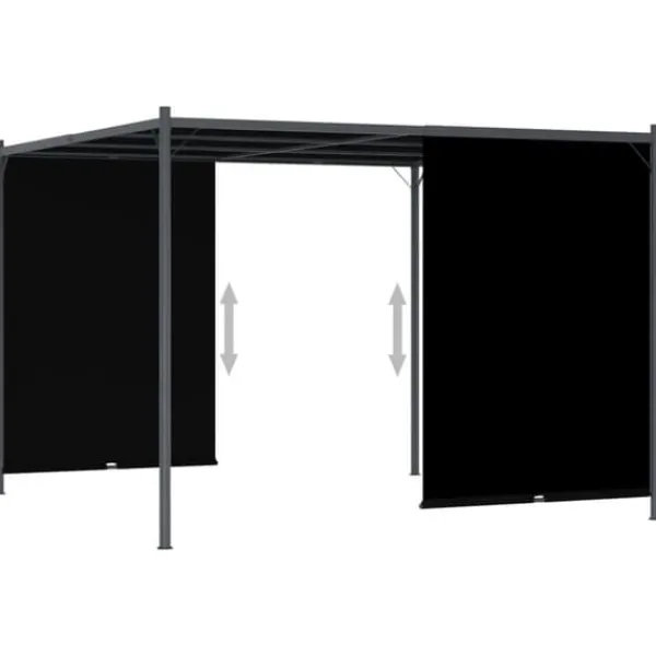 Pergola med infällbart tak 3x3 m - Justerbar skugga och skydd | Färg: Antracit | Storlek: 3x3 m