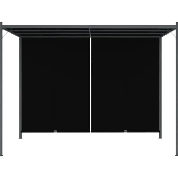 Pergola med infällbart tak 3x3 m - Justerbar skugga och skydd | Färg: Antracit | Storlek: 3x3 m