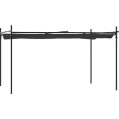vidaXL Pergola med infällbart tak antracit 395x292x230 cm