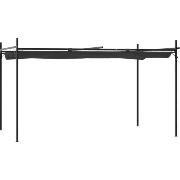 vidaXL Pergola med infällbart tak antracit 395x292x230 cm