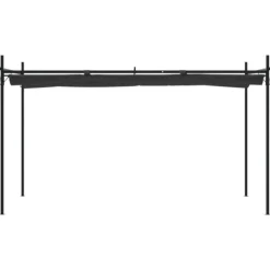 vidaXL Pergola med infällbart tak antracit 395x292x230 cm