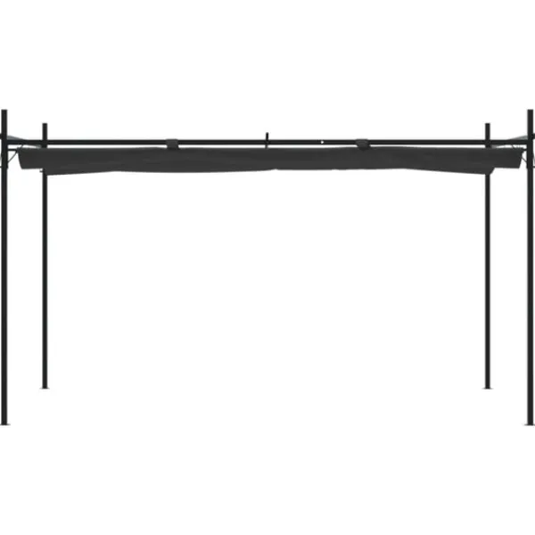 vidaXL Pergola med infällbart tak antracit 395x292x230 cm
