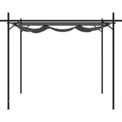 vidaXL Pergola med infällbart tak antracit 395x292x230 cm