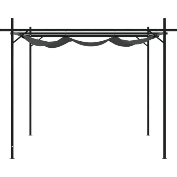 vidaXL Pergola med infällbart tak antracit 395x292x230 cm