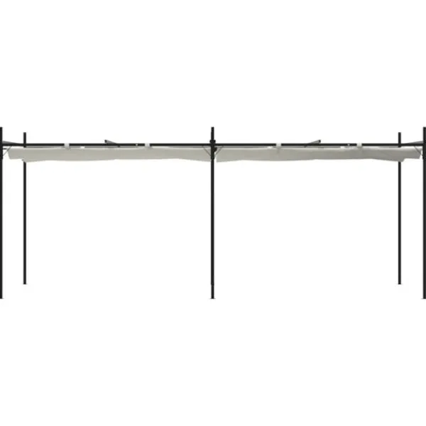 Sale Pergola med infällbart tak gräddvit 589x292x230 cm Valvbågar, Spaljéer, Bersåer & Pergolor