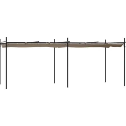 Pergola med infällbart tak taupe 589x292x230 cm Valvbågar, Spaljéer, Bersåer & Pergolor