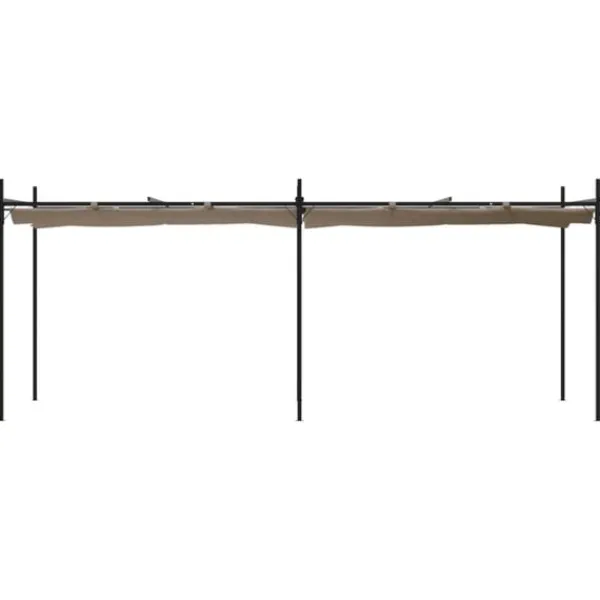 Pergola med infällbart tak taupe 589x292x230 cm Valvbågar, Spaljéer, Bersåer & Pergolor