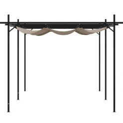 Pergola med infällbart tak taupe 589x292x230 cm Valvbågar, Spaljéer, Bersåer & Pergolor
