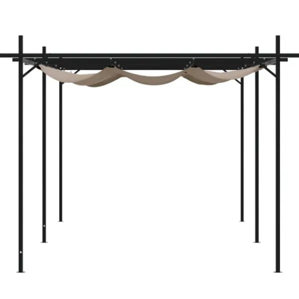 Pergola med infällbart tak taupe 589x292x230 cm Valvbågar, Spaljéer, Bersåer & Pergolor
