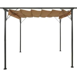 vidaXL Pergola med infällbart tak taupe 3x3 m stål 180 g/m²