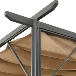 vidaXL Pergola med infällbart tak taupe 3x3 m stål 180 g/m²
