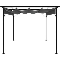 vidaXL Pergola med infällbart tak antracit 3x3 m stål 180 g/m²