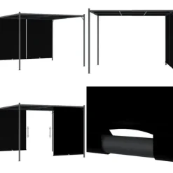 Best Pergola med infällbart tak 3x3 m antracit - Pergola - Pergolor - Home & Living Valvbågar, Spaljéer, Bersåer & Pergolor