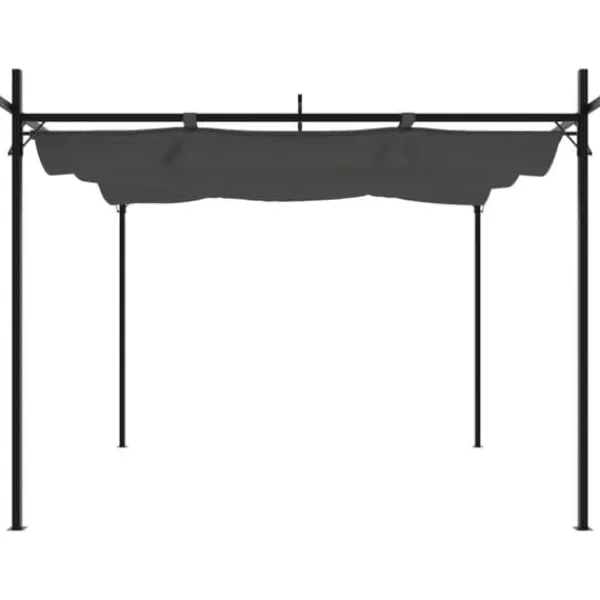 Discount Pergola med infällbart tak - Utomhusmöbel för middagar och fester | Färg: Antracit | Storlek: 295x292x230 cm Valvbågar, Spaljéer, Bersåer & Pergolor