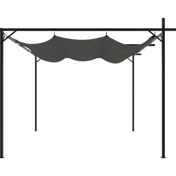 Discount Pergola med infällbart tak - Utomhusmöbel för middagar och fester | Färg: Antracit | Storlek: 295x292x230 cm Valvbågar, Spaljéer, Bersåer & Pergolor