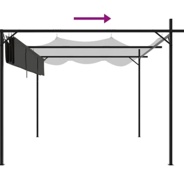 Discount Pergola med infällbart tak - Utomhusmöbel för middagar och fester | Färg: Antracit | Storlek: 295x292x230 cm Valvbågar, Spaljéer, Bersåer & Pergolor