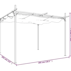 Discount Pergola med infällbart tak - Utomhusmöbel för middagar och fester | Färg: Antracit | Storlek: 295x292x230 cm Valvbågar, Spaljéer, Bersåer & Pergolor