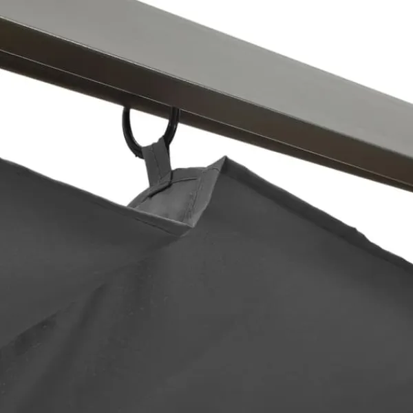 Pergola med infällbart tak - Stål och polyester | Storlek: 3x3 m | Färg: Antracit