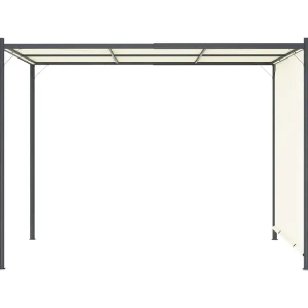 Hot Pergola med justerbart tak gräddvit 3x3 m stål Valvbågar, Spaljéer, Bersåer & Pergolor