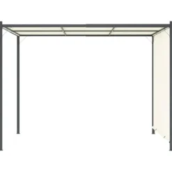 vidaXL Pergola med justerbart tak gräddvit 3x3 m stål