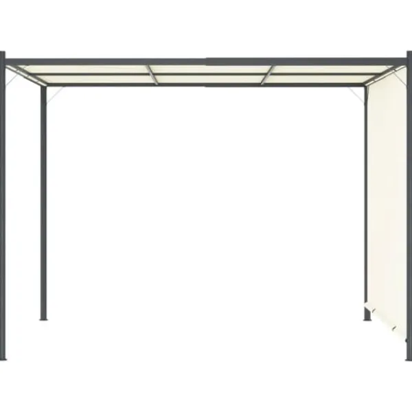 vidaXL Pergola med justerbart tak gräddvit 3x3 m stål