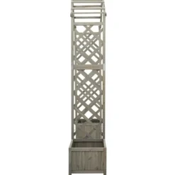 Best Pergola med odlingslåda grå massivt granträ Valvbågar, Spaljéer, Bersåer & Pergolor