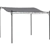 Pergola paviljong 297x297 cm, metall, grå – terrass/balkong Valvbågar, Spaljéer, Bersåer & Pergolor