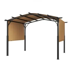 Clearance Pergola, 304,8x304,8x254 cm, Beige, Metall Valvbågar, Spaljéer, Bersåer & Pergolor