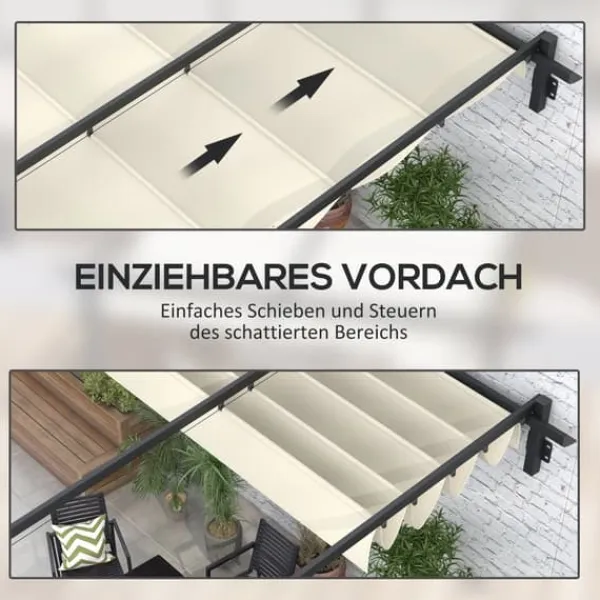 Sale Pergola, 297x297x200 cm, Krämfärgad Valvbågar, Spaljéer, Bersåer & Pergolor