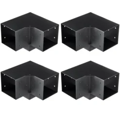 Pergolafäste Kit 152x152mm, 4st 3-vägs Heavy Duty Hörnfästen för DIY, enkel installation för pergola och uteplats.