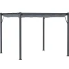 Clearance Pergola/paviljong 3×3×2,23 m, skjutbart tak, aluminium, kolgrå/mörkgrå Valvbågar, Spaljéer, Bersåer & Pergolor