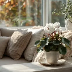 Hot Persiskt cyklamen - Set om 6 - Cyclamen persicum 'White' - Höjd 10-20cm - ⌀9cm Krukväxter Inomhus