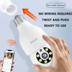 Outlet glödlampa säkerhetskamera WiFi glödlampa säkerhetskameror trådlös utomhus glödlampa kamera rörelsedetektering Kameror för hemsäkerhet Säkerhetsmonitorer & Videokameror
