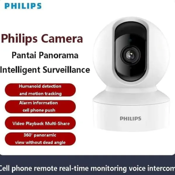 Philips TAI6000W/93 Trådlös Övervakningskamera – WiFi/4G, 1080p HD, Pan/Tilt, Rörelsedetektering, IR-nattvision, För Hem & Kontor