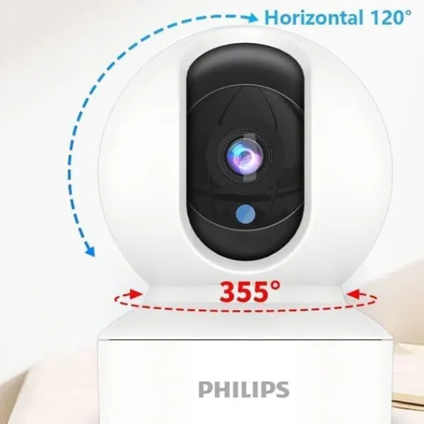 Philips TAI6000W/93 Trådlös Övervakningskamera – WiFi/4G, 1080p HD, Pan/Tilt, Rörelsedetektering, IR-nattvision, För Hem & Kontor