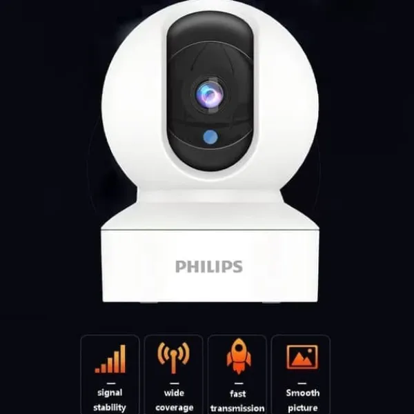 Philips TAI6000W/93 Trådlös Övervakningskamera – WiFi/4G, 1080p HD, Pan/Tilt, Rörelsedetektering, IR-nattvision, För Hem & Kontor