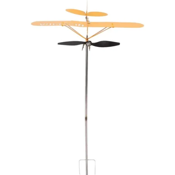 Piper J3 Cub Flygplan Weathervane 3D Metall Flygplan Väderflöjel Utomhus Tak Vindriktningsindikator Trädgårdsdekor Stor