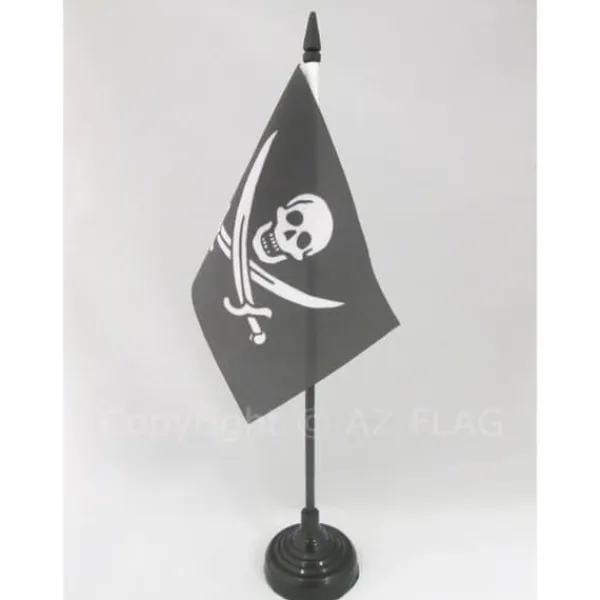 Sale Pirate Jack Rackham bordsflagga 15x10cm - pirater - corsair Hög kvalitet Flaggor & Vindstrutar