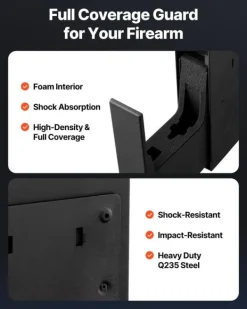 New Pistolskåp - Biometrisk pistollåda - Fingeravtryck/Kod/Nyckel - LED-ljus - Utdragbar - För 1 pistol + magasin - För sängbord/bil - Snabbåtkomst Kassaskåp