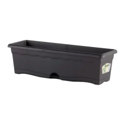 Hot Planter with Dish Plastiken Anthracite polypropylene 40 x 20 cm Krukor & Växtbehållare