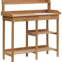 Hot Planteringsbord med balja, trä, 112 cm högt – stabilt & väderbeständigt Planteringsbänkar