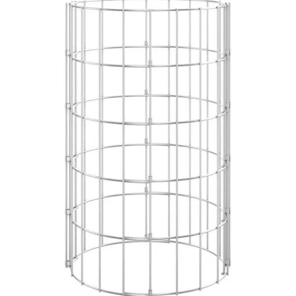 Planteringsgabion 3 st upphöjd rund galvaniserat stål Ø30x50 cm - Gabion - Gabioner - Home & Living