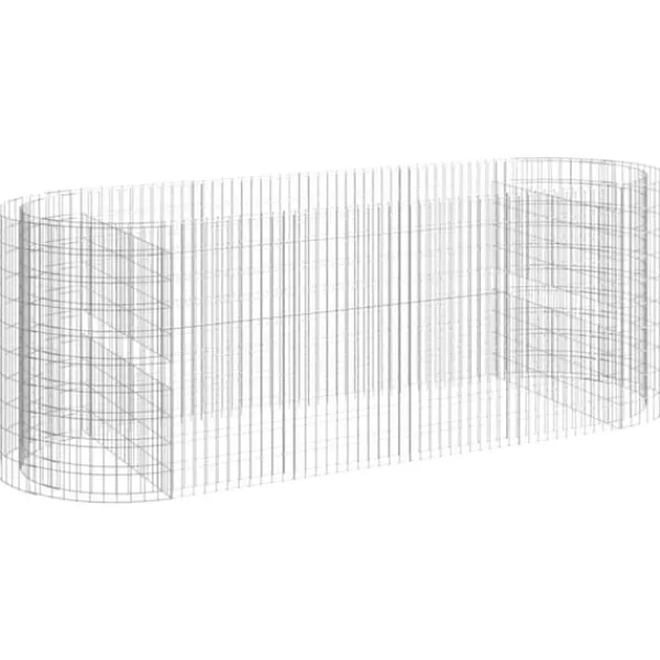 Best Planteringsgabion galvaniserat järn 300x100x100 cm Planteringsbänkar