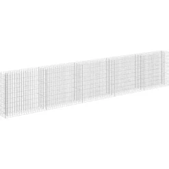 vidaXL Planteringsgabion upphöjd galvaniserat stål 450x30x90 cm