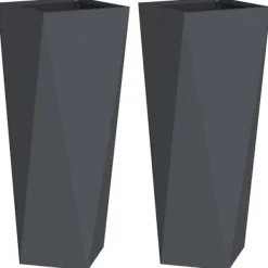 vidaXL Planteringskärl 2 pcs Antracit 30 x 30 x 75 cm Stål