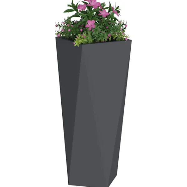 vidaXL Planteringskärl 2 pcs Antracit 30 x 30 x 75 cm Stål