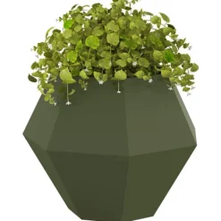 Clearance Planteringskärl Olivgrön 75 x 75 x 60 cm Stål Krukor & Växtbehållare