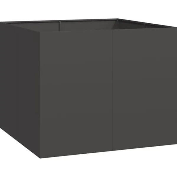 Clearance Planteringskärl svart 100x100x80 cm stål Krukor & Växtbehållare
