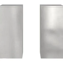 Planteringslåda i rostfritt stål för utomhusbruk - 2 st | Storlek: 24x24x55 cm | Färg: Silver